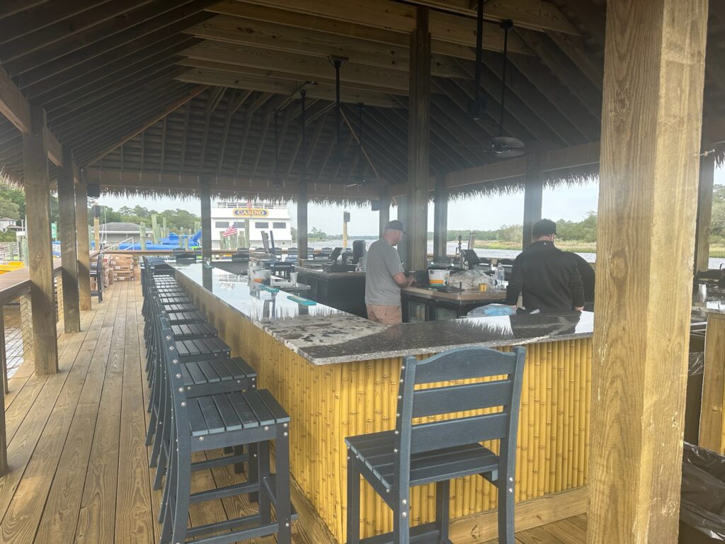 Over the water bar alled Shark Bar in Little River, South Carolina
