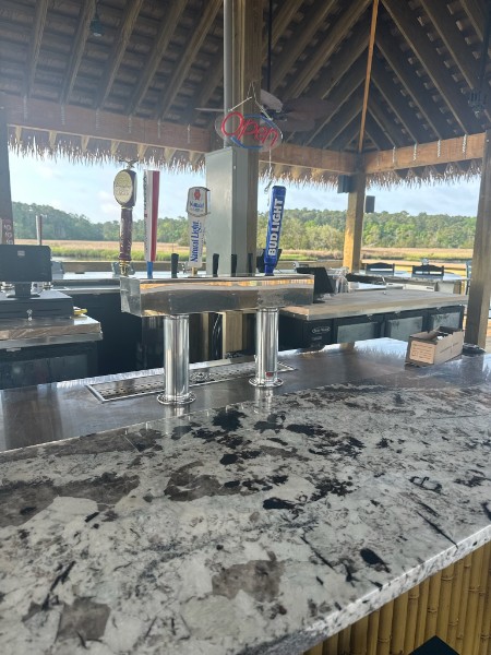 beautiful bar top at shark bar