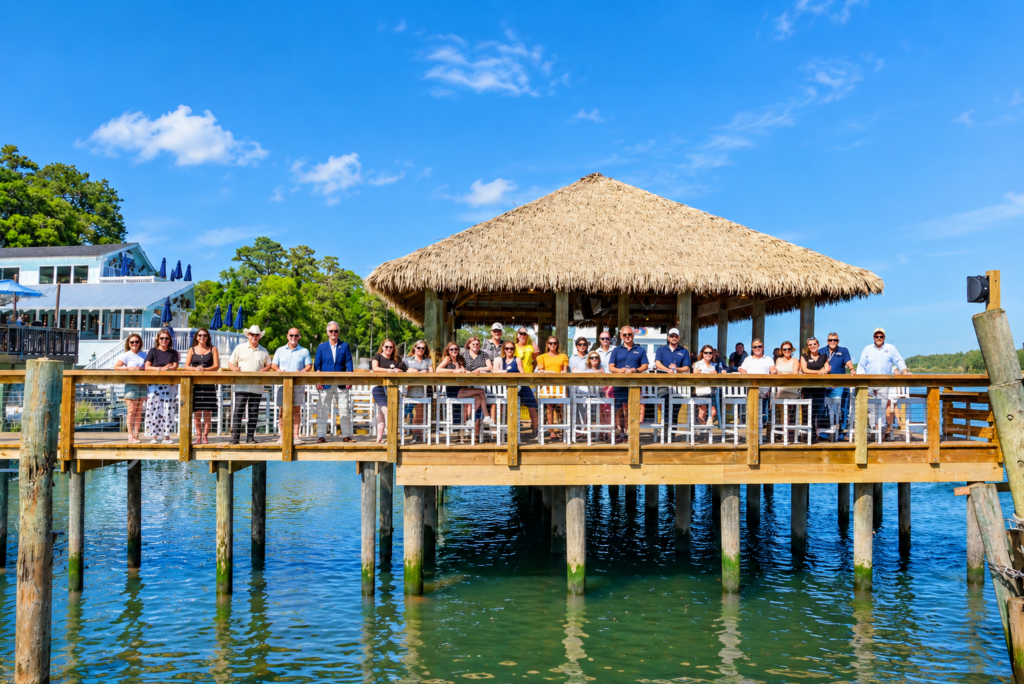 the shark bar on the intercoastal waterway in little river south carolina view from the water
